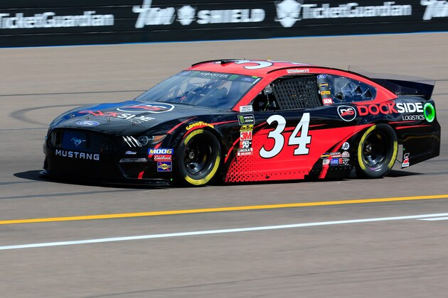 AVONDALE, AZ - MARCH 08: Michael McDowell, driver of the #34 Dockside Logistics Ford, practices for the Monster Energy NASCAR Cup Series TicketGuardian 500 at ISM Raceway on March 8, 2019 in Avondale, Arizona.  (Photo by Daniel Shirey/Getty Images)