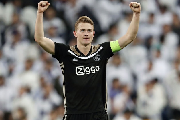 Matthijs de Ligt of Ajax during the UEFA Champions League round of 16 match between Real Madrid and Ajax Amsterdam at the Santiago Bernabeu stadium on March 05, 2019 in Madrid, Spain(Photo by VI Images via Getty Images)