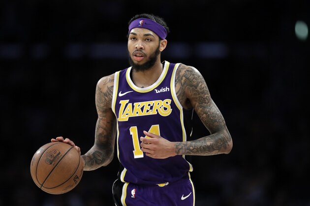 Los Angeles Lakers' Brandon Ingram during an NBA basketball game against the New Orleans Pelicans Wednesday, Feb. 27, 2019, in Los Angeles. (AP Photo/Marcio Jose Sanchez)