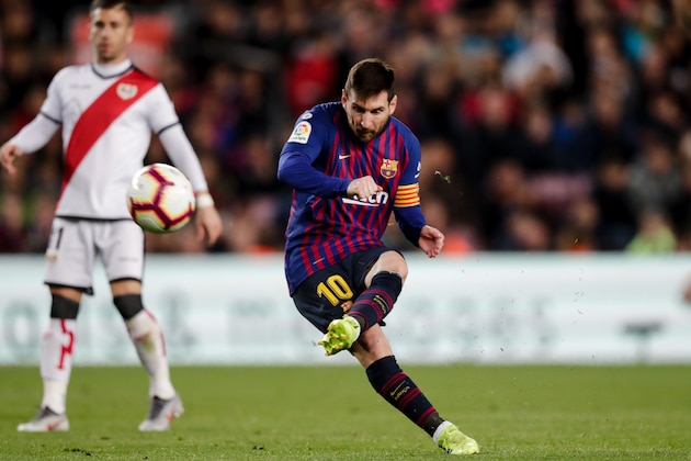BARCELONA, SPAIN - MARCH 9: Lionel Messi of FC Barcelona during the La Liga Santander  match between FC Barcelona v Rayo Vallecano at the Camp Nou on March 9, 2019 in Barcelona Spain (Photo by Jeroen Meuwsen/Soccrates/Getty Images)