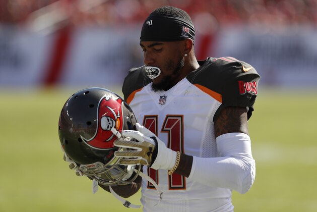 Tampa Bay Buccaneers wide receiver DeSean Jackson (11) during the first half of an NFL football game against the San Francisco 49ers Sunday, Nov. 25, 2018, in Tampa, Fla. (AP Photo/Mark LoMoglio)