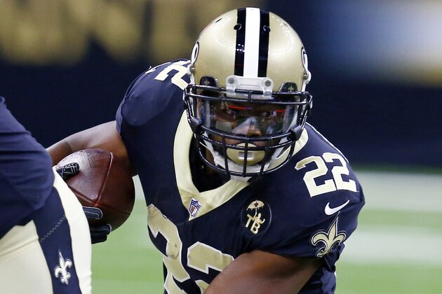 FILE - In this Aug. 17, 2018, file photo, New Orleans Saints running back Mark Ingram (22) carries the ball in the first half of a preseason NFL football game against the Arizona Cardinals in New Orleans. Ingram is back from a four-game suspension, returning to an offense that did fine without him. Still, the Saints view Ingram's return as significant for a number of reasons. (AP Photo/Butch Dill, File)