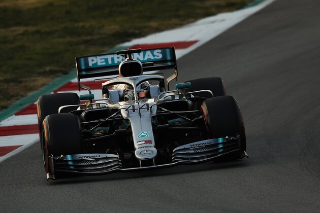 MONTMELO, SPAIN - MARCH 01: Lewis Hamilton of Mercedes AMG Petronas Formula One Team during day four of F1 Winter Testing at Circuit de Catalunya on March 1, 2019 in Montmelo, Spain. (Photo by Eric Alonso/MB Media/Getty Images)