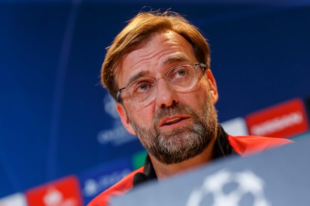 MUNICH, GERMANY - MARCH 12:  head coach Juergen Klopp of Liverpool looks on during the Liverpool FC Press Conference at Allianz Arena on March 12, 2019 in Munich, Germany. (Photo by TF-Images/Getty Images)