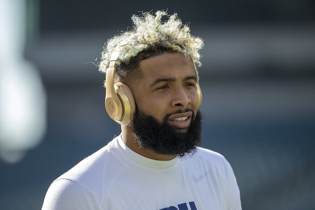 New York Giants wide receiver Odell Beckham Jr. looks on prior to the NFL football game against the Philadelphia Eagles, Sunday, Nov. 25, 2018, in Philadelphia. (AP Photo/Chris Szagola) New York Giants wide receiver Odell Beckham Jr. looks on prior to the NFL football game against the Philadelphia Eagles, Sunday, Nov. 25, 2018, in Philadelphia. (AP Photo/Chris Szagola)
