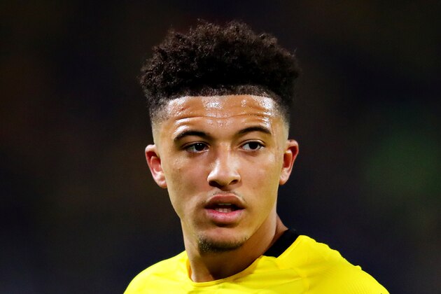 DORTMUND, GERMANY - MARCH 05: Jadon Sancho of Borussia Dortmund looks on during the UEFA Champions League Round of 16 Second Leg match between Borussia Dortmund and Tottenham Hotspur at Westfalen Stadium on March 05, 2019 in Dortmund, North Rhine-Westphalia. (Photo by Chris Brunskill/Fantasista/Getty Images)