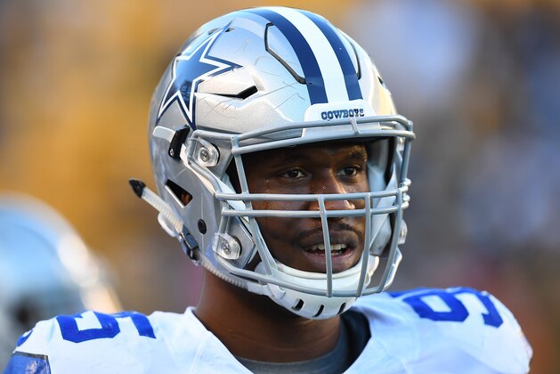 PITTSBURGH, PA - NOVEMBER 13:  David Irving #95 of the Dallas Cowboys warms up prior to the game against the Pittsburgh Steelers at Heinz Field on November 13, 2016 in Pittsburgh, Pennsylvania. (Photo by Joe Sargent/Getty Images) *** Local Caption ***