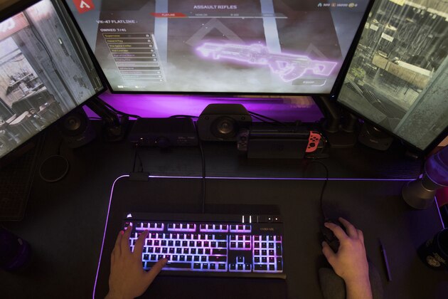 In this Wednesday, March 6, 2019, photo a gamer plays Electronic Arts'