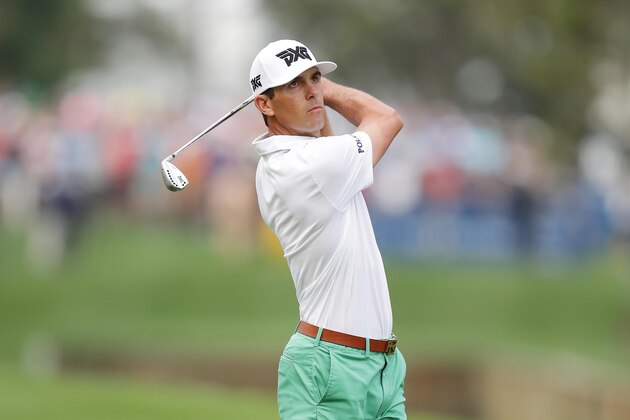 PONTE VEDRA BEACH, FLORIDA - MARCH 14: Billy Horschel of the United States plays his second shot on the tenth hole during the first round of The PLAYERS Championship on The Stadium Course at TPC Sawgrass on March 14, 2019 in Ponte Vedra Beach, Florida. (Photo by Richard Heathcote/Getty Images)