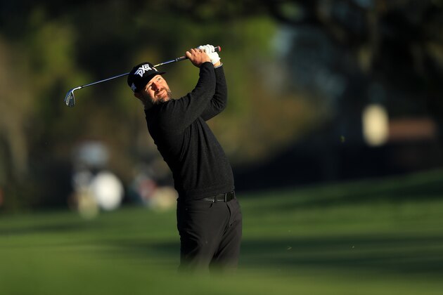 ORLANDO, FLORIDA - MARCH 07:  Ryan Moore of the United States plays his second shot on the 13th hole during the first round of the Arnold Palmer Invitational Presented by Mastercard at the Bay Hill Club on March 07, 2019 in Orlando, Florida. (Photo by Sam Greenwood/Getty Images)