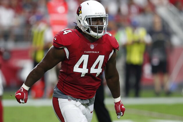 Arizona Cardinals defensive end Markus Golden during the first half of an NFL football game against the San Francisco 49ers, Sunday, Oct. 28, 2018, in Glendale, Ariz. (AP Photo/Ralph Freso)
