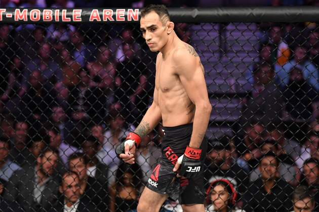 LAS VEGAS, NV - OCTOBER 06:  Tony Ferguson walks the octagon in his lightweight bout during the UFC 229 event inside T-Mobile Arena on October 6, 2018 in Las Vegas, Nevada.  (Photo by Josh Hedges/Zuffa LLC/Zuffa LLC)