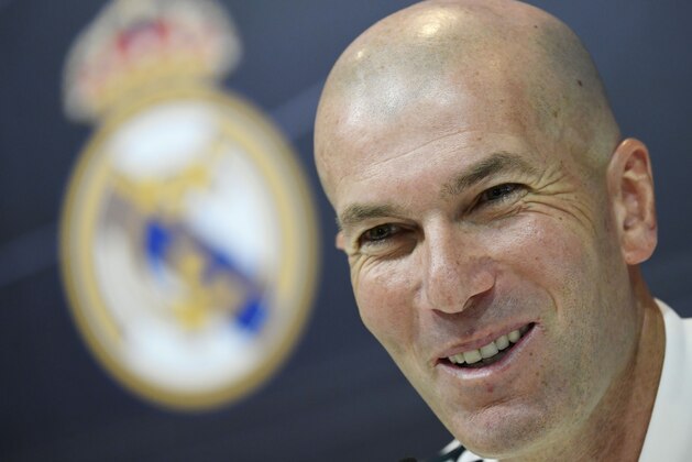 Real Madrid's French coach Zinedine Zidane holds a press conference at the Valdebebas training facilities in Madrid on March 15, 2019. (Photo by GABRIEL BOUYS / AFP)        (Photo credit should read GABRIEL BOUYS/AFP/Getty Images)