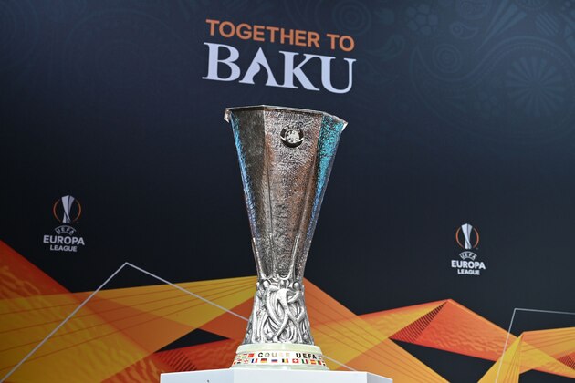The Europa League trophy is displayed ahead of the competition's quarter-finals draw, on March 15, 2019 in Nyon. (Photo by Fabrice COFFRINI / AFP) (Photo credit should read FABRICE COFFRINI/AFP/Getty Images) The Europa League trophy is displayed ahead of the competition's quarter-finals draw, on March 15, 2019 in Nyon. (Photo by Fabrice COFFRINI / AFP) (Photo credit should read FABRICE COFFRINI/AFP/Getty Images)