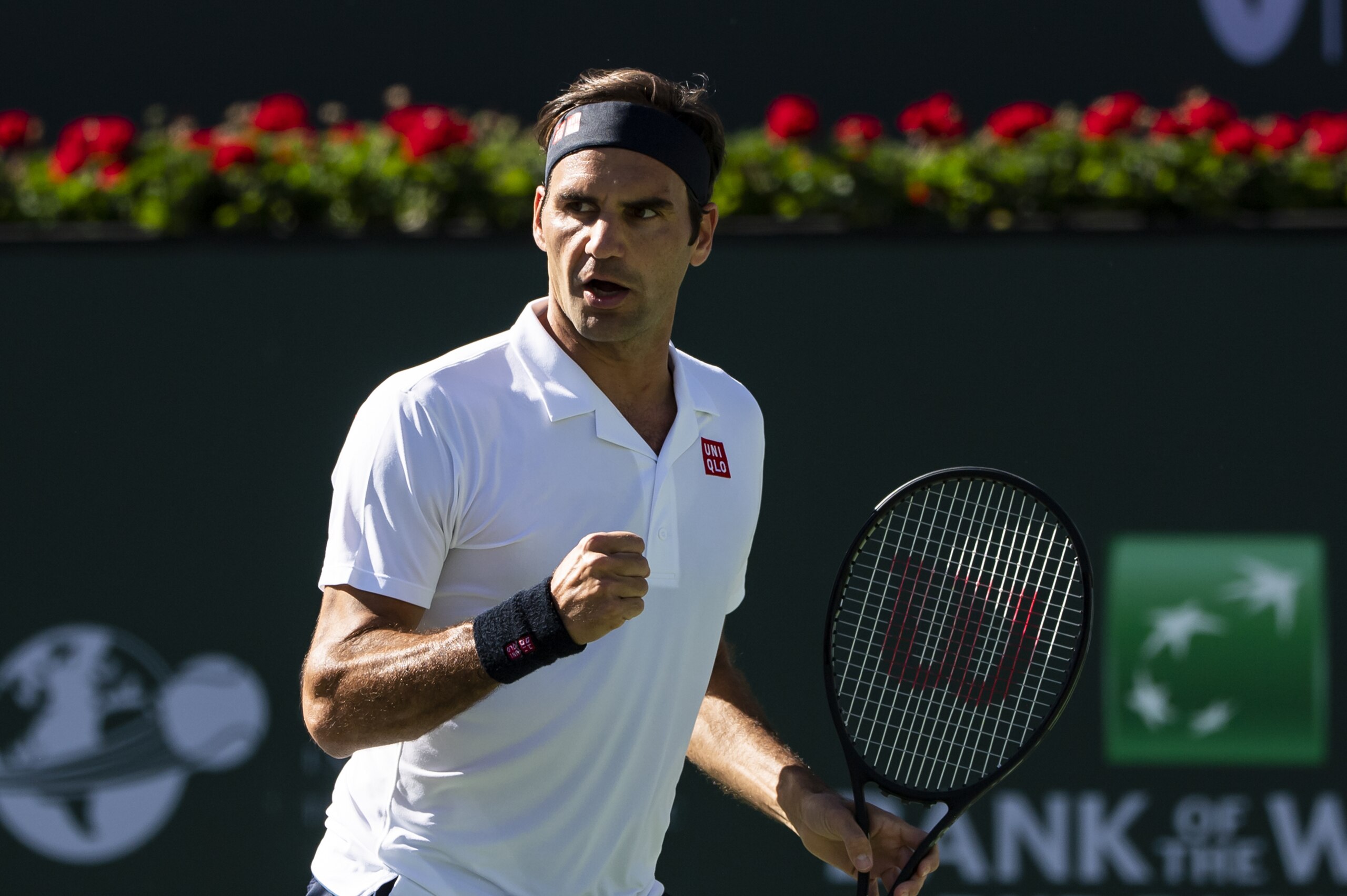 INDIAN WELLS, CALIFORNIA - MARCH 13: Roger Federer of Switzerland celebrates against Kyle Edmund of Great Britain on March 13, 2019 at the Indian Wells Tennis Garden in Indian Wells, California. (Photo by TPN/Getty Images) INDIAN WELLS, CALIFORNIA - MARCH 13: Roger Federer of Switzerland celebrates against Kyle Edmund of Great Britain on March 13, 2019 at the Indian Wells Tennis Garden in Indian Wells, California. (Photo by TPN/Getty Images)
