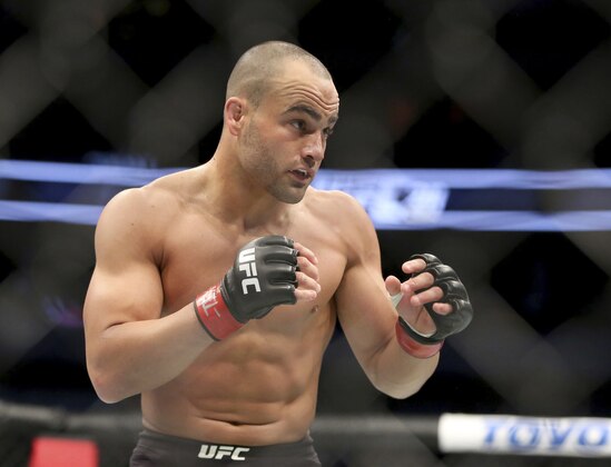 FILE - In this May 13, 2017, file photo, Eddie Alvarez competes at UFC 211 in Dallas.  Alvarez is a coach on UFC's long-running reality series,