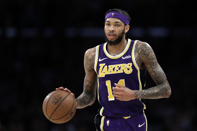 Los Angeles Lakers' Brandon Ingram during an NBA basketball game against the New Orleans Pelicans Wednesday, Feb. 27, 2019, in Los Angeles. (AP Photo/Marcio Jose Sanchez)
