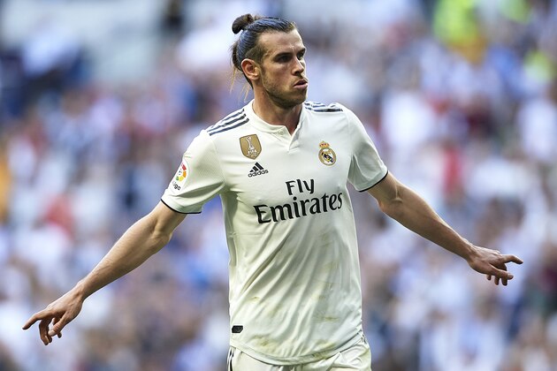 MADRID, SPAIN - MARCH 16: Gareth Bale of Real Madrid celebrates after scoring his team's second goal during the La Liga match between Real Madrid CF and RC Celta de Vigo at Estadio Santiago Bernabeu on March 16, 2019 in Madrid, Spain. (Photo by Quality Sport Images/Getty Images)