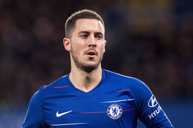LONDON, ENGLAND - FEBRUARY 18: Eden Hazard of   Chelsea looks on during the FA Cup Fifth Round match between Chelsea and Manchester United at Stamford Bridge on February 18, 2019 in London, United Kingdom. (Photo by Sebastian Frej/MB Media/Getty Images)