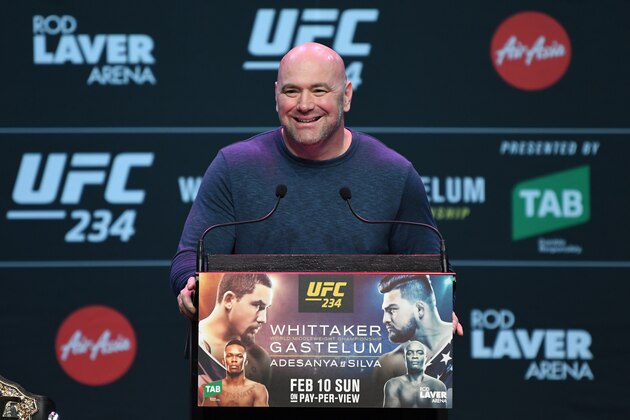 MELBOURNE, AUSTRALIA - FEBRUARY 8:  UFC President Dana White speaks to the media during the UFC 234 Press Conference inside The Palms at Crown on February 8, 2019 in Melbourne, Australia. (Photo by Jeff Bottari/Zuffa LLC/Zuffa LLC via Getty Images)