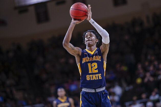 RICHMOND, KY - FEBRUARY 16: Ja Morant #12 of the Murray State Racers shoots a free throw during the game against the Eastern Kentucky Colonels at CFSB Center on February 16, 2019 in Murray, Kentucky. (Photo by Michael Hickey/Getty Images)