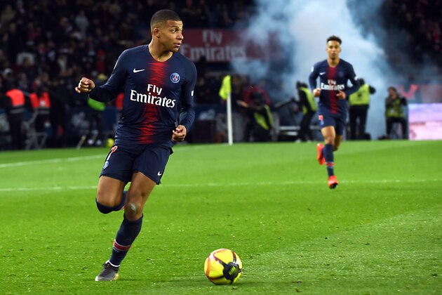 PARIS, FRANCE - MARCH 17: Kylian Mbappe forward of Paris Saint-Germain team during the Ligue 1 match between Paris Saint Germain and Olympique de Marseille at Parc des Princes on March 17, 2019 in Paris, France. (Photo by Frederic Stevens/Getty Images)