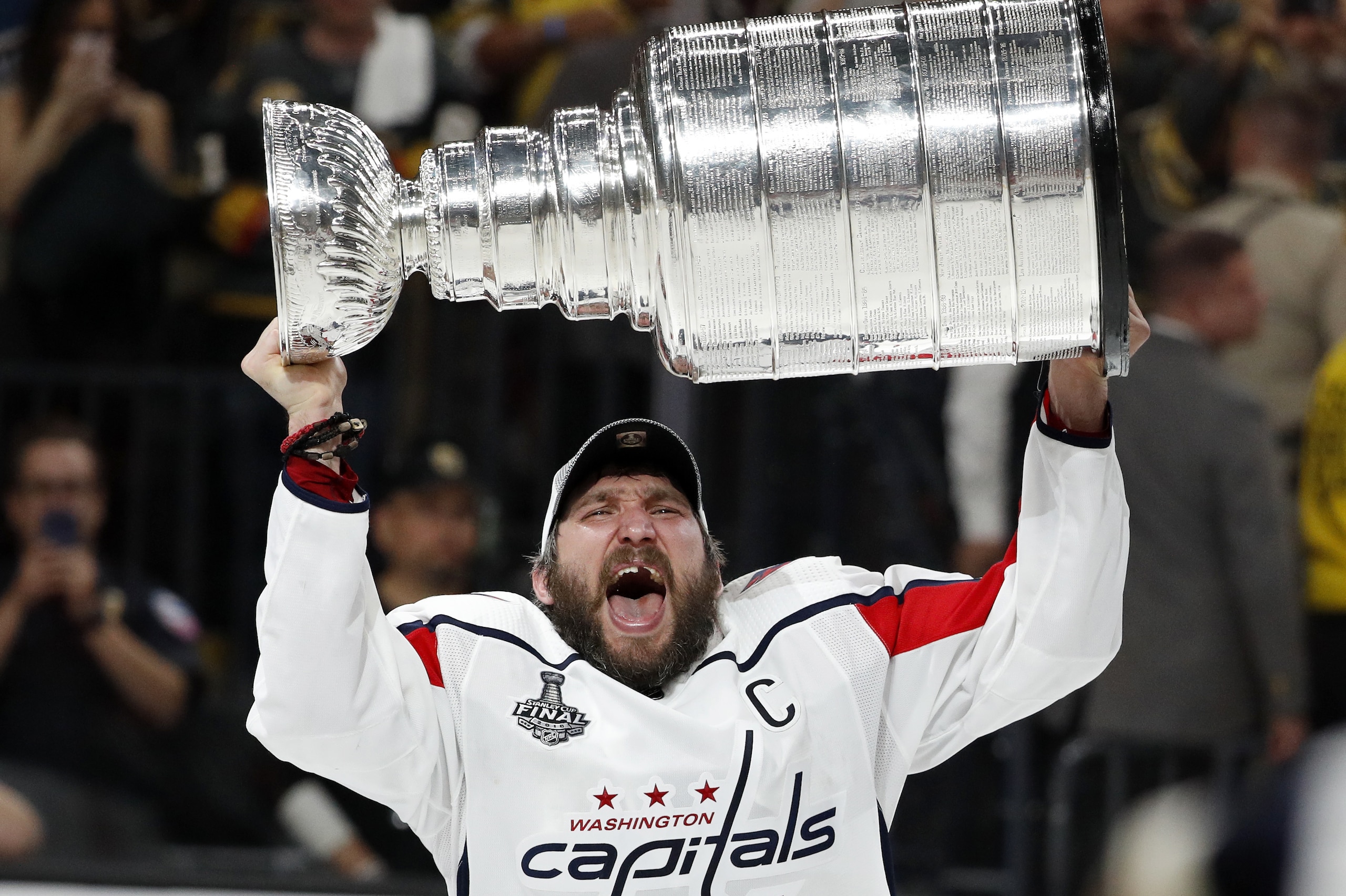 Washington Capitals left wing Alex Ovechkin, of Russia, hoists the Stanley Cup after the Capitals defeated the Golden Knights in Game 5 of the NHL hockey Stanley Cup Finals Thursday, June 7, 2018, in Las Vegas. (AP Photo/John Locher) Washington Capitals left wing Alex Ovechkin, of Russia, hoists the Stanley Cup after the Capitals defeated the Golden Knights in Game 5 of the NHL hockey Stanley Cup Finals Thursday, June 7, 2018, in Las Vegas. (AP Photo/John Locher)