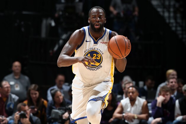 MINNEAPOLIS, MN - MARCH 19: Draymond Green #23 of the Golden State Warriors handles the ball against the Minnesota Timberwolves on March 19, 2019 at Target Center in Minneapolis, Minnesota. NOTE TO USER: User expressly acknowledges and agrees that, by downloading and or using this Photograph, user is consenting to the terms and conditions of the Getty Images License Agreement. Mandatory Copyright Notice: Copyright 2019 NBAE (Photo by David Sherman/NBAE via Getty Images)