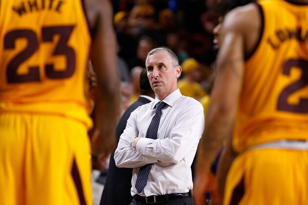 TEMPE, ARIZONA - JANUARY 31: Head coach Bobby Hurley of the Arizona State Sun Devils during the second half of the college basketball game against the Arizona Wildcats at Wells Fargo Arena on January 31, 2019 in Tempe, Arizona. The Sun Devils beat the Wildcats 95-88. (Photo by Chris Coduto/Getty Images)