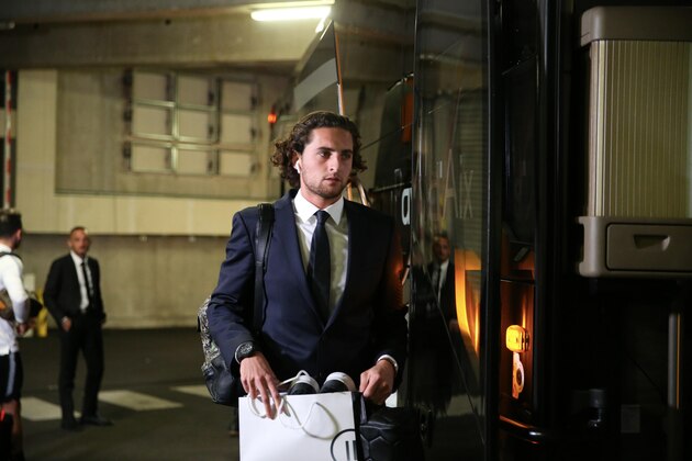 MARSEILLE, FRANCE - OCTOBER 28:  Adrien Rabiot of Paris Saint-Germain arrive at the stadium before the French Ligue 1 match between Olympique Marseille and Paris Saint-Germain on October 28, 2018 at Orange Velodrome in Marseille, France.  (Photo by Xavier Laine/Getty Images)
