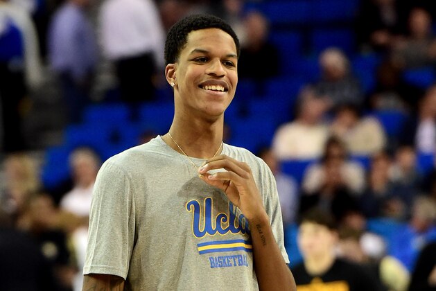 LOS ANGELES, CA - JANUARY 24:  Shareef O'Neal #22 of the UCLA Bruins stands on the court to support his team during warm ups before the game against the Arizona State Sun Devils at Pauley Pavilion on January 24, 2019 in Los Angeles, California. (Photo by Jayne Kamin-Oncea/Getty Images)