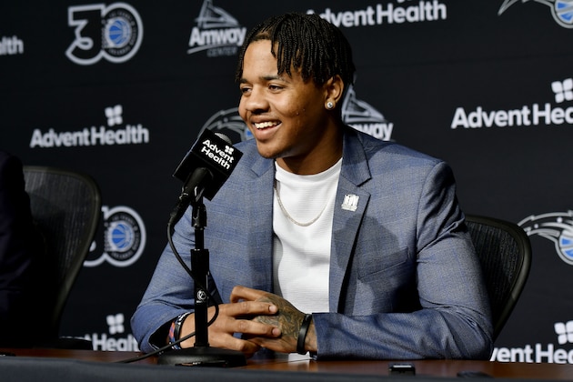 ORLANDO, FL - FEBRUARY 14: Markelle Fultz speaks to the media during the press conference on February 14, 2019 at Amway Center in Orlando, Florida. NOTE TO USER: User expressly acknowledges and agrees that, by downloading and or using this photograph, User is consenting to the terms and conditions of the Getty Images License Agreement. Mandatory Copyright Notice: Copyright 2019 NBAE (Photo by Fernando Medina/NBAE via Getty Images)