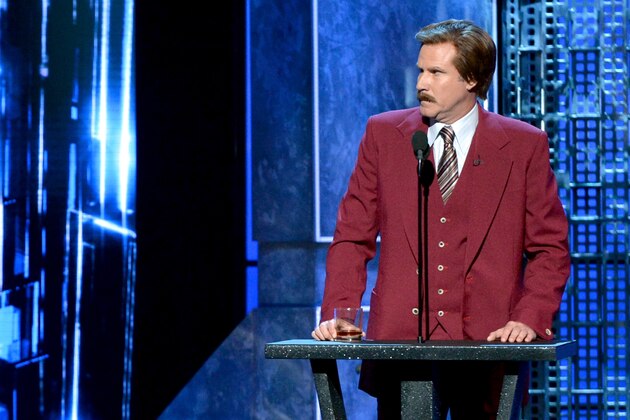 LOS ANGELES, CA - MARCH 14:  Actor Will Ferrell (in character as 'Ron Burgundy') speaks onstage at The Comedy Central Roast of Justin Bieber at Sony Pictures Studios on March 14, 2015 in Los Angeles, California. The Comedy Central Roast of Justin Bieber will air on March 30, 2015 at 10:00 p.m. ET/PT.  (Photo by Kevin Winter/Getty Images)