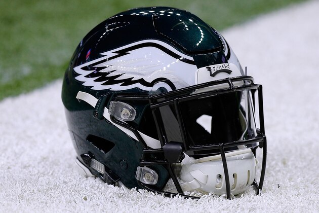 NEW ORLEANS, LOUISIANA - JANUARY 13: A Philadelphia Eagles helmet is seen during the NFC Divisional Playoff against the New Orleans Saints  at the Mercedes Benz Superdome on January 13, 2019 in New Orleans, Louisiana. (Photo by Jonathan Bachman/Getty Images)