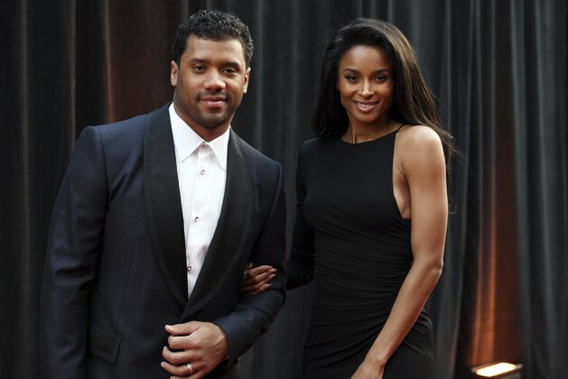 Russell Wilson, of the Seattle Seahawks, left, and Ciara arrive at the 8th annual NFL Honors at The Fox Theatre on Saturday, Feb. 2, 2019, in Atlanta. (Photo by Peter Barreras/Invision for NFL/AP Images)