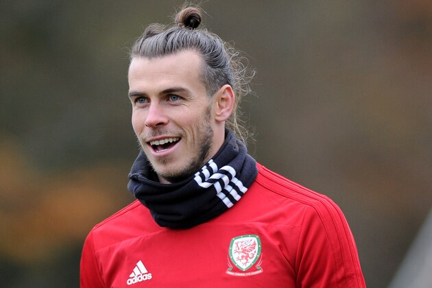 CARDIFF, WALES - NOVEMBER 19: Gareth Bale of Wales during the Wales Training Session at The Vale Resort on November 19, 2018 in Cardiff, Wales. (Photo by Athena Pictures/Getty Images)
