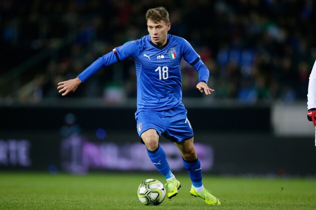 GENK, BELGIUM - NOVEMBER 20: Nicolo Barella of Italy  during the  International Friendly match between Italy  v USA  at the KRC Genk Arena on November 20, 2018 in Genk Belgium (Photo by Eric Verhoeven/Soccrates/Getty Images)