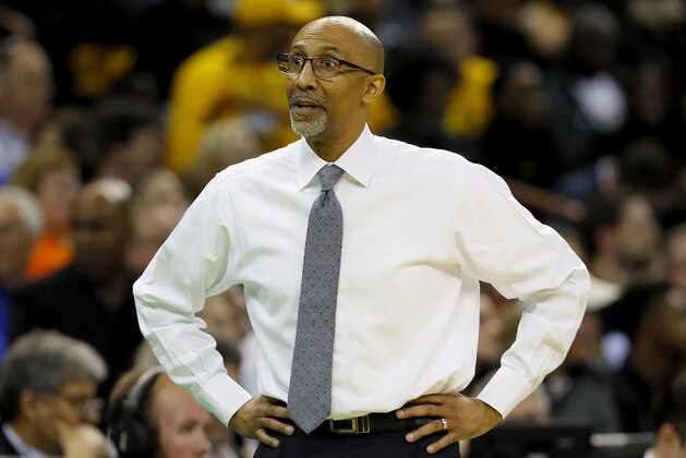 COLUMBIA, SOUTH CAROLINA - MARCH 22:  Head coach Johnny Dawkins of the UCF Knights reacts against the Virginia Commonwealth Rams in the first half during the first round of the 2019 NCAA Men's Basketball Tournament at Colonial Life Arena on March 22, 2019 in Columbia, South Carolina. (Photo by Kevin C. Cox/Getty Images)