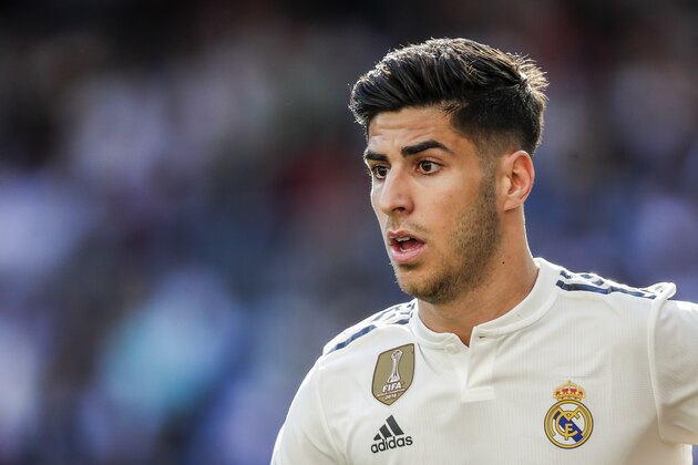 MADRID, SPAIN - MARCH 16: Marco Asensio of Real Madrid during the La Liga Santander  match between Real Madrid v Celta de Vigo at the Santiago Bernabeu on March 16, 2019 in Madrid Spain (Photo by David S. Bustamante/Soccrates/Getty Images)