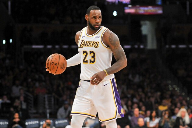 LOS ANGELES, CALIFORNIA - MARCH 24: LeBron James #23 of the Los Angeles Lakers dribbles the ball during a game against the Sacramento Kings at Staples Center on March 24, 2019 in Los Angeles, California. NOTE TO USER: User expressly acknowledges and agrees that, by downloading and or using this photograph, User is consenting to the terms and conditions of the Getty Images License Agreement. (Photo by Allen Berezovsky/Getty Images,)