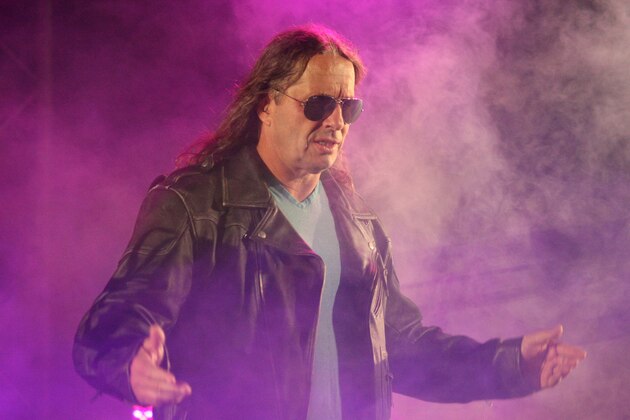 DURBAN, SOUTH AFRICA - JULY 08:  Special guest referee Bret 'The Hitman' Hart is introduced during the WWE Smackdown Live Tour at Westridge Park Tennis Stadium on July 08, 2011 in Durban, South Africa.  (Photo by Steve Haag/Gallo Images/Getty Images)