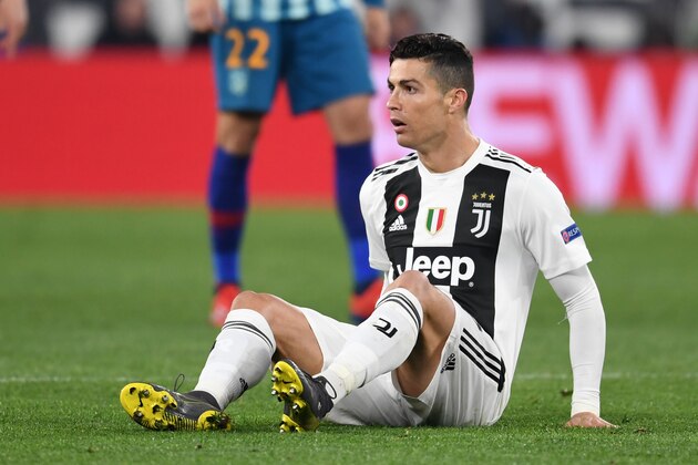TURIN,ITALY - MARCH 12: Cristiano Ronaldo of Juventus reacts during the UEFA Champions League Round of 16 Second Leg match between Juventus and Club de Atletico Madrid at Allianz Stadium on March 12, 2019 in Turin, . (Photo by Etsuo Hara/Getty Images)