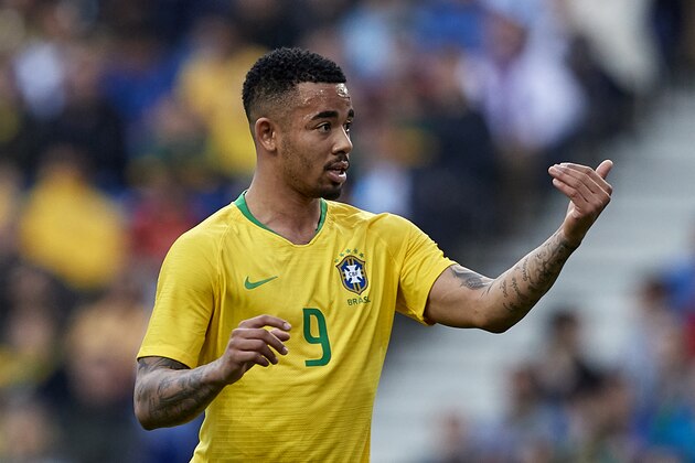 PORTO, PORTUGAL - MARCH 23: Gabriel Jesus of Brazil reacts during the International Friendly match between Brazil and Panama at Estadio do Dragao on March 23, 2019 in Porto, Portugal. (Photo by Quality Sport Images/Getty Images)