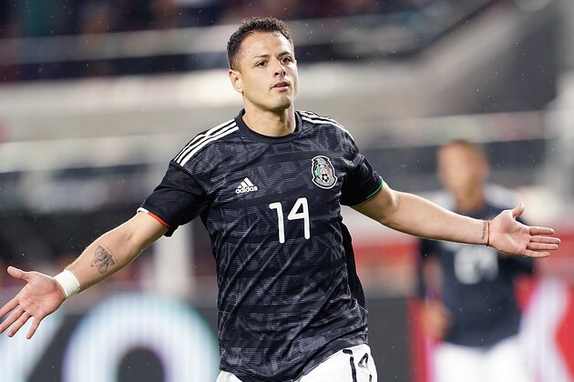 SANTA CLARA, CA - MARCH 26:  Javier Hernandez #14 of the Mexico National team celebrates after he scored against Paraguay during the first half of their soccer game at Levi's Stadium on March 26, 2019 in Santa Clara, California.  (Photo by Thearon W. Henderson/Getty Images)