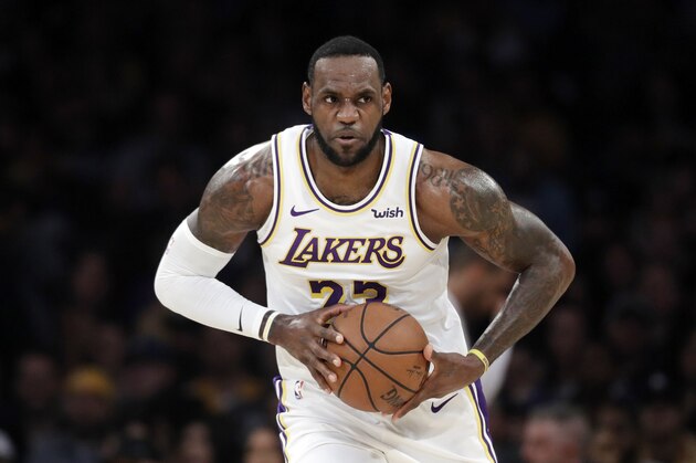 Los Angeles Lakers' LeBron James (23) during an NBA basketball game Sunday, March 24, 2019, in Los Angeles. (AP Photo/Marcio Jose Sanchez)