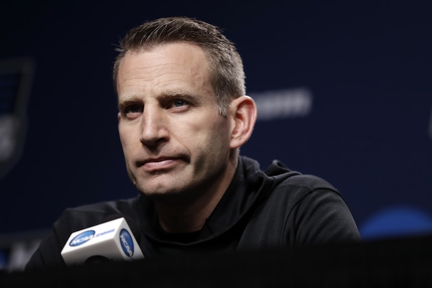 Buffalo head coach Nate Oats listens to a question during a news conference at the NCAA men's college basketball tournament, Saturday, March 23, 2019, in Tulsa, Okla. Buffalo plays Texas Tech on Sunday. (AP Photo/Jeff Roberson)