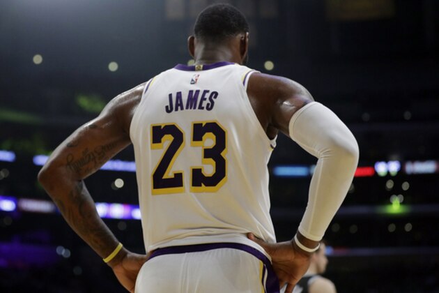 Los Angeles Lakers' LeBron James (23) during the first half of an NBA basketball game against the Sacramento Kings Sunday, March 24, 2019, in Los Angeles. (AP Photo/Marcio Jose Sanchez)