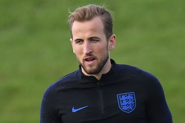 England's striker Harry Kane attends an England team training session at St George's Park in Burton-on-Trent, central England on March 24, 2019, ahead of their UEFA EURO 2020 qualifying football match against Montenegro. (Photo by Paul ELLIS / AFP) / NOT FOR MARKETING OR ADVERTISING USE / RESTRICTED TO EDITORIAL USE        (Photo credit should read PAUL ELLIS/AFP/Getty Images)