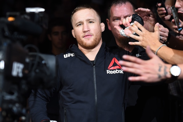 LINCOLN, NE - AUGUST 25: Justin Gaethje prepares to fight James Vick in their lightweight fight during the UFC Fight Night event at Pinnacle Bank Arena on August 25, 2018 in Lincoln, Nebraska. (Photo by Josh Hedges/Zuffa LLC/Zuffa LLC via Getty Images) LINCOLN, NE - AUGUST 25: Justin Gaethje prepares to fight James Vick in their lightweight fight during the UFC Fight Night event at Pinnacle Bank Arena on August 25, 2018 in Lincoln, Nebraska. (Photo by Josh Hedges/Zuffa LLC/Zuffa LLC via Getty Images)