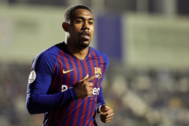 SABADELL, SPAIN - MARCH 06: Malcom of FC Barcelona looks on during the Supercopa de Catalunya match between FC Barcelona and Girona FC at Nova Creu Alta on March 06, 2019 in Sabadell, Spain. (Photo by Quality Sport Images/Getty Images)